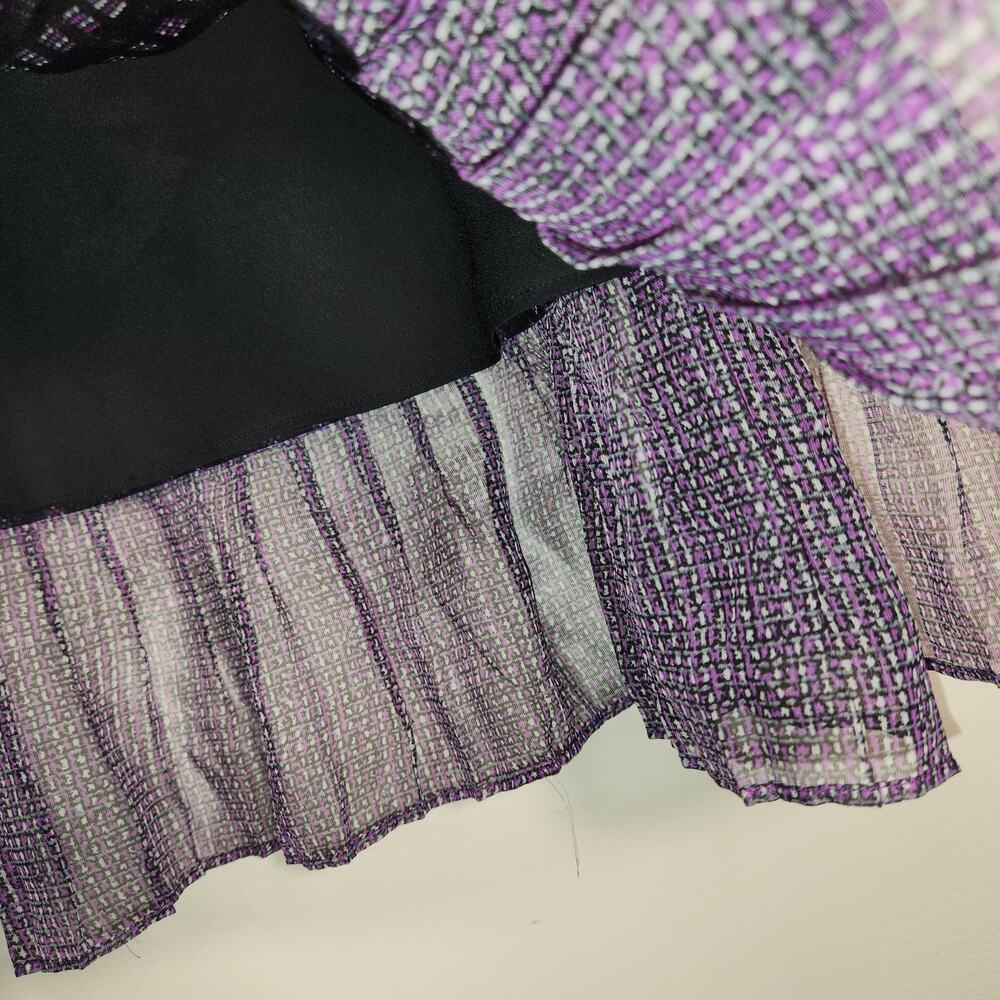 CATO Midi Skirt Women 18/20W Purple Black Sheer Ruffle Ethereal Whimsigoth Retro - Picture 8 of 11